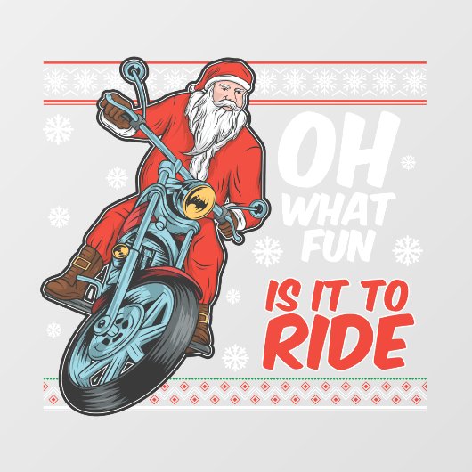 Kerstman Motorfiets Kerstman Grappige Kerstmis Raamsticker (Vel)