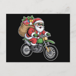 Kerstman Motorfiets Kerstmis Kersttas Rit Feestdagenkaart