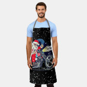 Kerstman Motorfiets Kerstmis Motorrijder Schort (Gedragen)