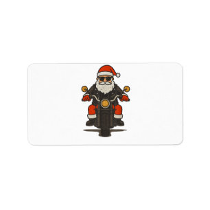 Kerstman Motorfiets Kerstmis Vintage Grappige Bike Etiket