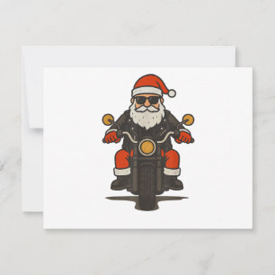Kerstman Motorfiets Kerstmis Vintage Grappige Bike Feestdagenkaart