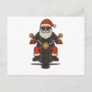 Kerstman Motorfiets Kerstmis Vintage Grappige Bike Feestdagenkaart