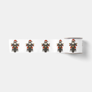 Kerstman Motorfiets Kerstmis Vintage Grappige Bike Satijnen Lint