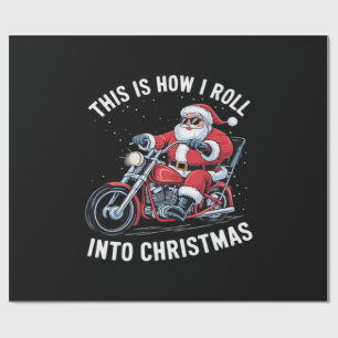 Kerstman Motorfiets Motor Christmas Essenti Cadeaupapier