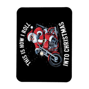 Kerstman Motorfiets Motor Christmas Essenti Magneet