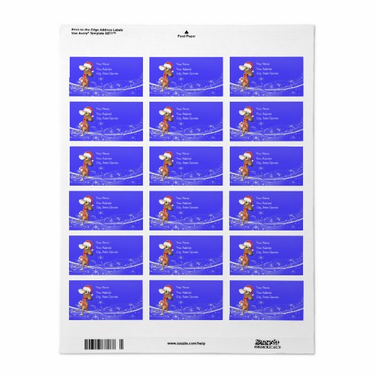 Kerstman Muis Kerstmis Etiket (Full Sheet)