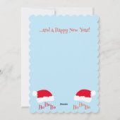 Kerstman Muts Foto Ho Ho Ho Prettig Kerstfeest Bla Feestdagenkaart (Achterkant)