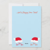 Kerstman Muts Ho Ho Ho Prettig Kerstfeest Blauw Wi Feestdagenkaart (Achterkant)