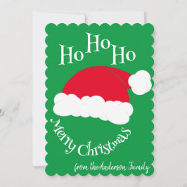 Kerstman Muts Ho Ho Ho Prettig Kerstfeest Groen Ro Feestdagenkaart