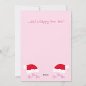 Kerstman Muts Ho Ho Ho Prettig Kerstfeest Meisjes  Feestdagenkaart (Achterkant)