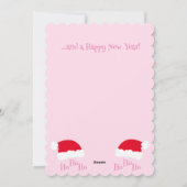 Kerstman Muts Ho Ho Ho Prettig Kerstfeest Meisjes Feestdagenkaart (Achterkant)