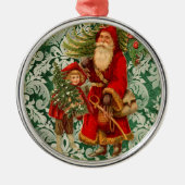  Kerstman n Holly Elegant Kerstversiering Metalen Ornament (Voorkant)