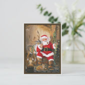 Kerstman na kerstavond feestdagenkaart (Staand voorkant)