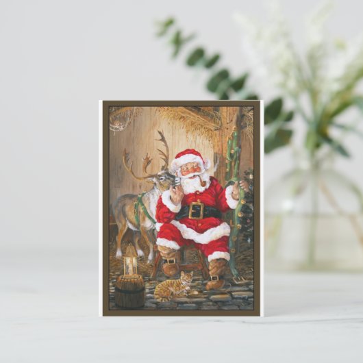 Kerstman na kerstavond feestdagenkaart (Staand voorkant)