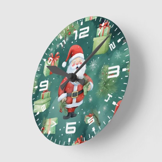 Kerstman Naadloze Patroon-82909 Ronde Klok (Hoek)