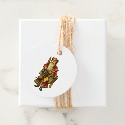 kerstman naar cadeau van kerst bedankjes labels (In situ)