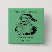  kerstman naar de stad vierkante button 5,1 cm (Voorkant)