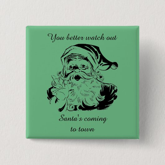 kerstman naar de stad vierkante button 5,1 cm (Voorkant)