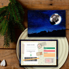 Kerstman Nacht Hemel Kerst Ticket Cadeau Coupon