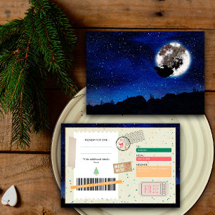 Kerstman Nacht Hemel Kerst Ticket Cadeau Coupon