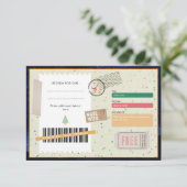 Kerstman Nacht Hemel Kerst Ticket Cadeau Coupon (Staand voorkant)