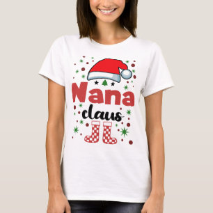Kerstman Nana Familie Wife Santa Hat T-shirt