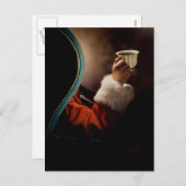 Kerstman neemt pauze op kerstavond feestdagenkaart (Voorkant / Achterkant)