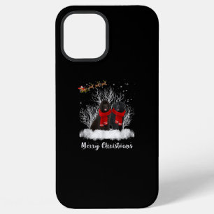 Kerstman Newfoundlander Koppel Prettig Kerstfeest  iPhone 12 Pro Max Hoesje