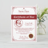 Kerstman Nice List-certificaat Kaart (Staand voorkant)