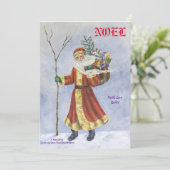 Kerstman, NOEL Birth of Christus Kaart (Staand voorkant)