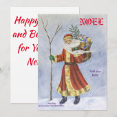 Kerstman, NOEL Birth of Christus Kaart (Voorkant / Achterkant)