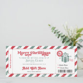 Kerstman Noordpool Cadeaubon Kaart (Staand voorkant)