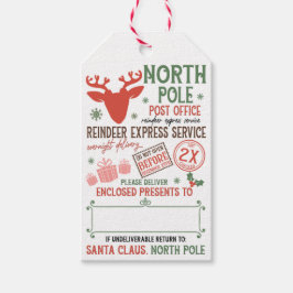 Kerstman Noordpool Express Levering Aangepast Cadeaulabel