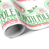 Kerstman Noordpool Hot Chocolate Cadeaupapier (Rol Hoek)