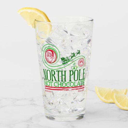 Kerstman Noordpool Hot Chocolate Glas (Voorkant ijs)