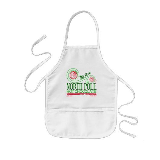Kerstman Noordpool Hot Chocolate Kinder Schort (Voorkant)