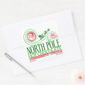 Kerstman Noordpool Hot Chocolate Vierkante Sticker (Envelop)