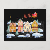 Kerstman Noordpool Kerstdorp Briefkaart (Voorkant)