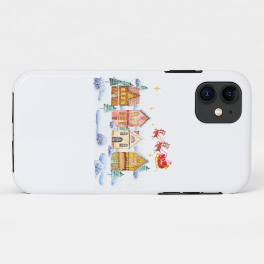 Kerstman Noordpool Kerstdorp Case-Mate iPhone Case (Achterkant (horizontaal))