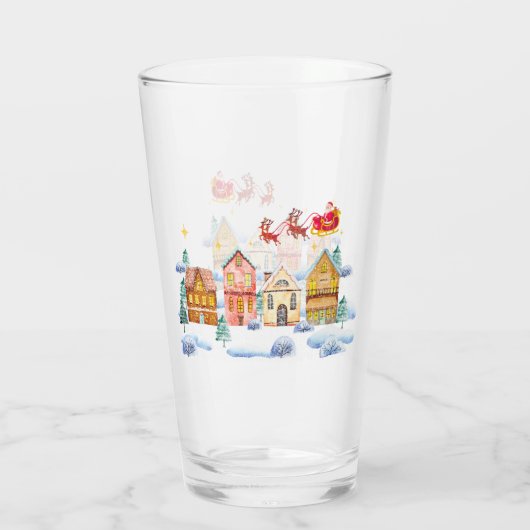 Kerstman Noordpool Kerstdorp Glas (Achterkant)