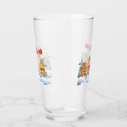 Kerstman Noordpool Kerstdorp Glas (Links)