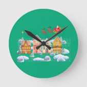 Kerstman Noordpool Kerstdorp Ronde Klok (Voorkant)