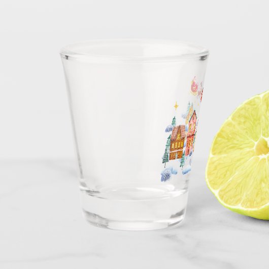 Kerstman Noordpool Kerstdorp Shot Glas (Links)
