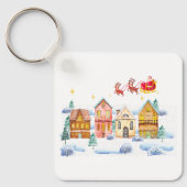 Kerstman Noordpool Kerstdorp Sleutelhanger (Voorkant)