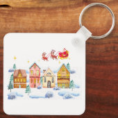 Kerstman Noordpool Kerstdorp Sleutelhanger (Achterkant)