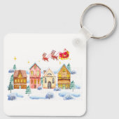 Kerstman Noordpool Kerstdorp Sleutelhanger (Achterkant)