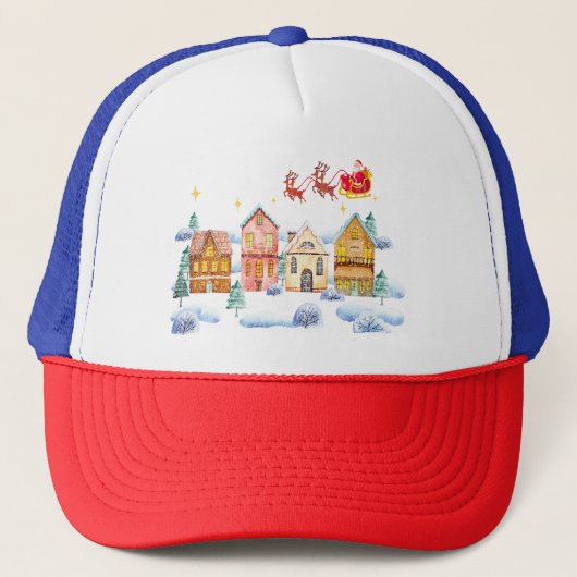 Kerstman Noordpool Kerstdorp Trucker Pet (Voorkant)