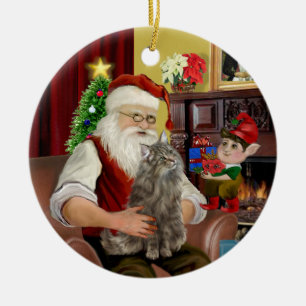Kerstman - Noorse Boskat Keramisch Ornament