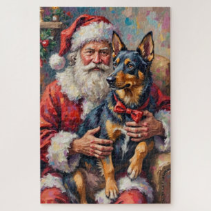 Kerstman Noorse Lundehund Kerst Kunst Legpuzzel