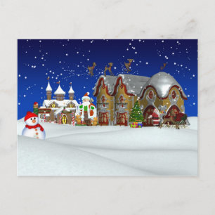 Kerstman North Pole Scenery Post Kaart